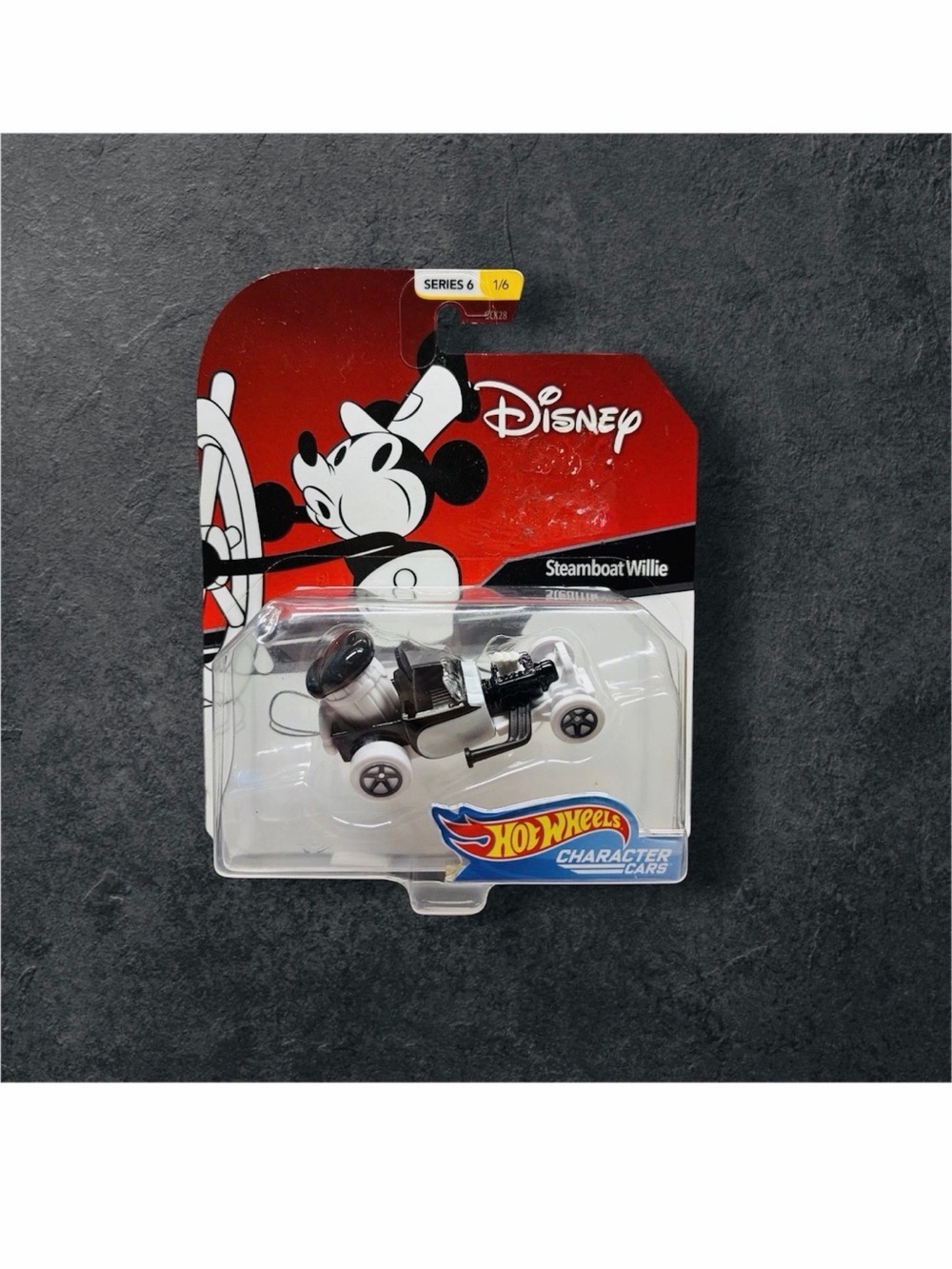 Disney Hot Wheels Steamboat Willie Character Car - Black & White